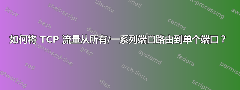 如何将 TCP 流量从所有/一系列端口路由到单个端口？