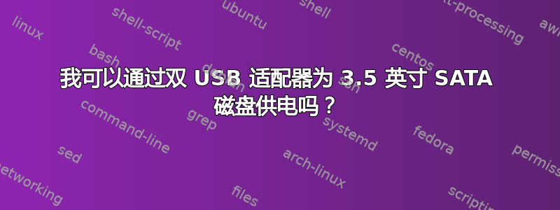 我可以通过双 USB 适配器为 3.5 英寸 SATA 磁盘供电吗？