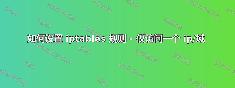 如何设置 iptables 规则 - 仅访问一个 ip/域