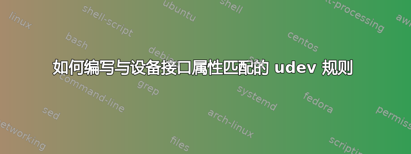 如何编写与设备接口属性匹配的 udev 规则