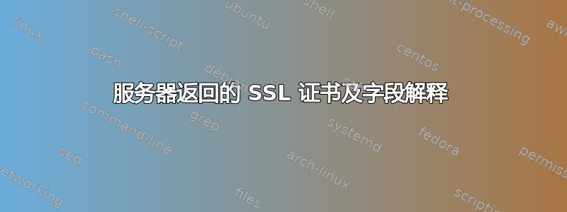 服务器返回的 SSL 证书及字段解释