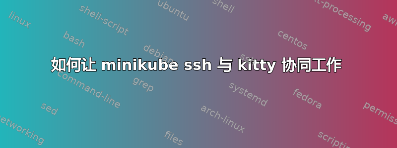 如何让 minikube ssh 与 kitty 协同工作