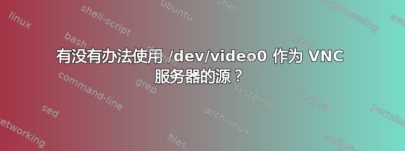 有没有办法使用 /dev/video0 作为 VNC 服务器的源？