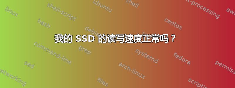 我的 SSD 的读写速度正常吗？