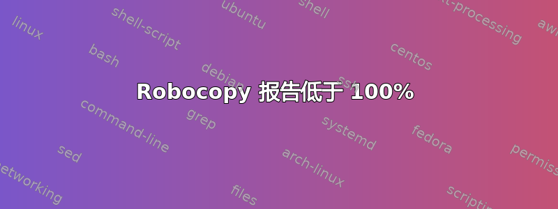 Robocopy 报告低于 100%