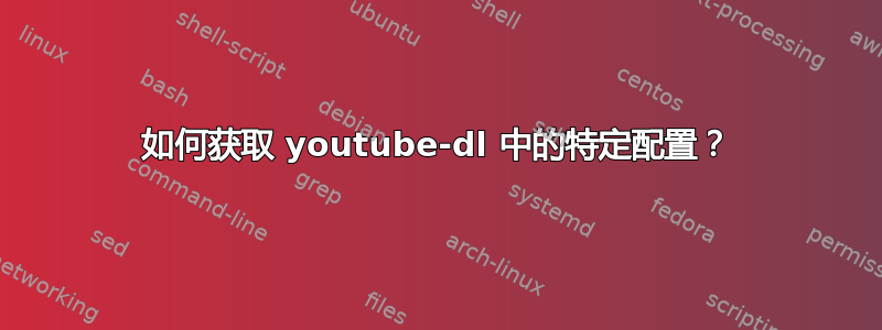 如何获取 youtube-dl 中的特定配置？