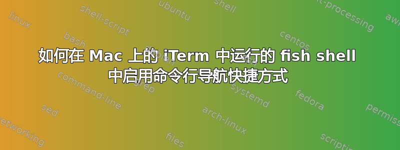 如何在 Mac 上的 iTerm 中运行的 fish shell 中启用命令行导航快捷方式