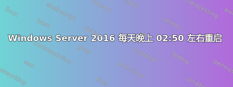 Windows Server 2016 每天晚上 02:50 左右重启