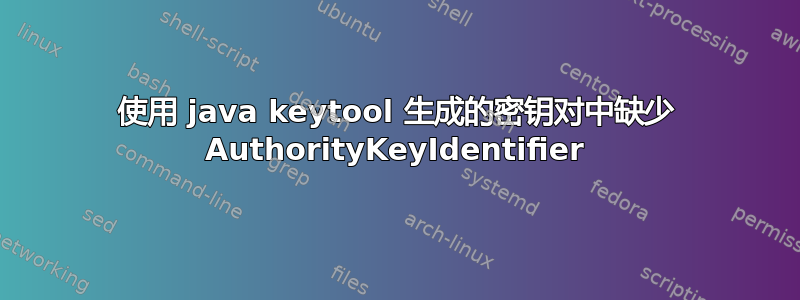 使用 java keytool 生成的密钥对中缺少 AuthorityKeyIdentifier