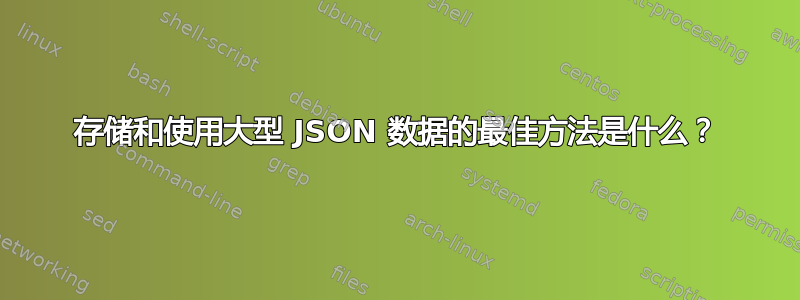 存储和使用大型 JSON 数据的最佳方法是什么？