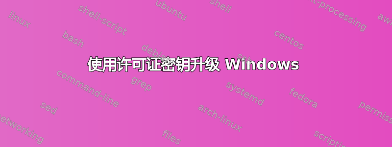 使用许可证密钥升级 Windows