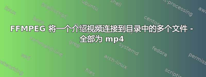 FFMPEG 将一个介绍视频连接到目录中的多个文件 - 全部为 mp4