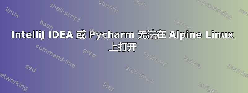 IntelliJ IDEA 或 Pycharm 无法在 Alpine Linux 上打开