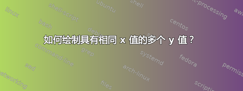 如何绘制具有相同 x 值的多个 y 值？