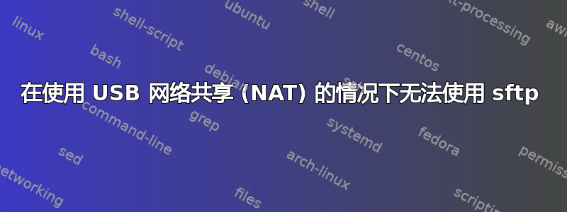 在使用 USB 网络共享 (NAT) 的情况下无法使用 sftp