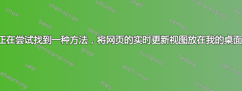 我正在尝试找到一种方法，将网页的实时更新视图放在我的桌面上