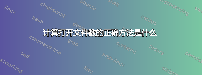 计算打开文件数的正确方法是什么