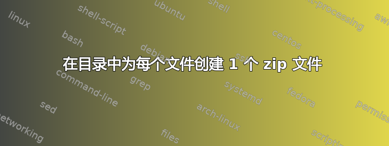 在目录中为每个文件创建 1 个 zip 文件