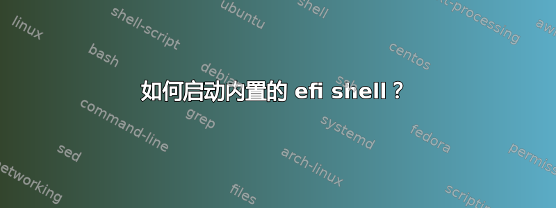 如何启动内置​​的 efi shell？