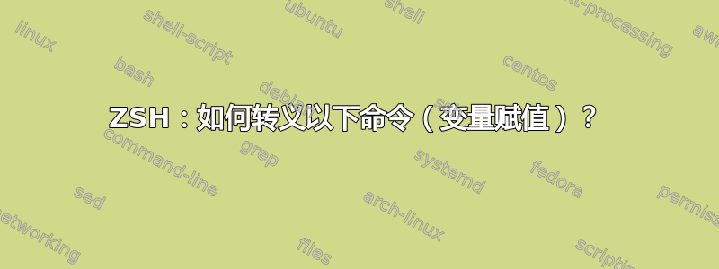 ZSH：如何转义以下命令（变量赋值）？