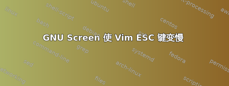 GNU Screen 使 Vim ESC 键变慢