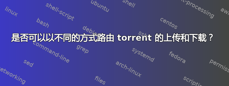 是否可以以不同的方式路由 torrent 的上传和下载？