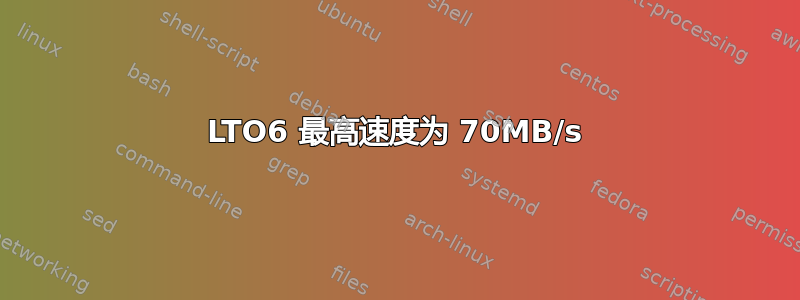 LTO6 最高速度为 70MB/s