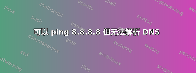 可以 ping 8.8.8.8 但无法解析 DNS