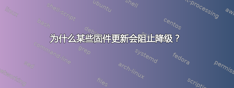 为什么某些固件更新会阻止降级？