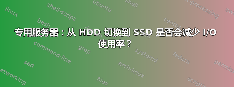 专用服务器：从 HDD 切换到 SSD 是否会减少 I/O 使用率？