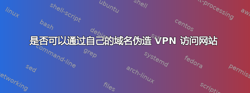 是否可以通过自己的域名伪造 VPN 访问网站