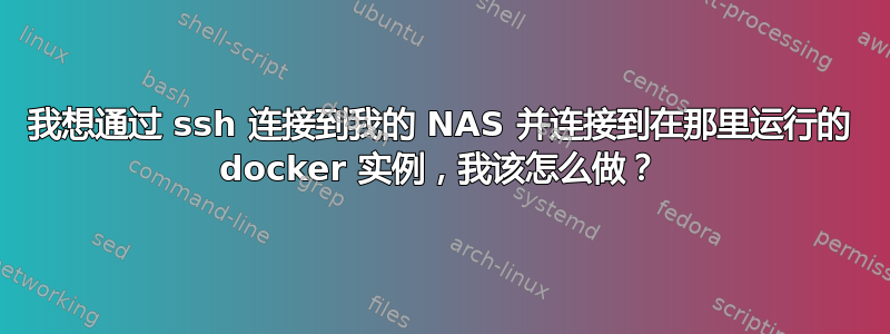 我想通过 ssh 连接到我的 NAS 并连接到在那里运行的 docker 实例，我该怎么做？