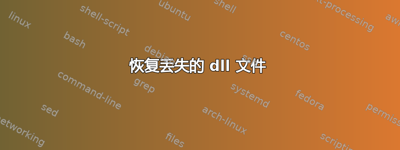 恢复丢失的 dll 文件