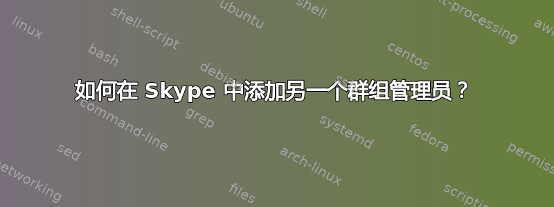 如何在 Skype 中添加另一个群组管理员？