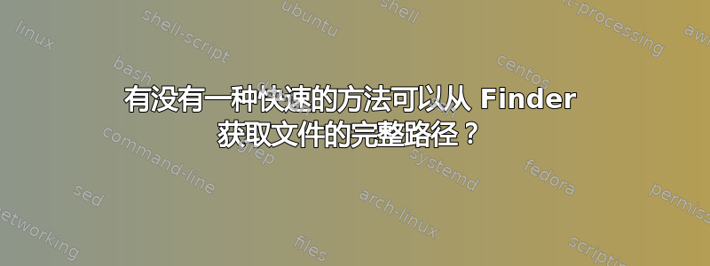 有没有一种快速的方法可以从 Finder 获取文件的完整路径？