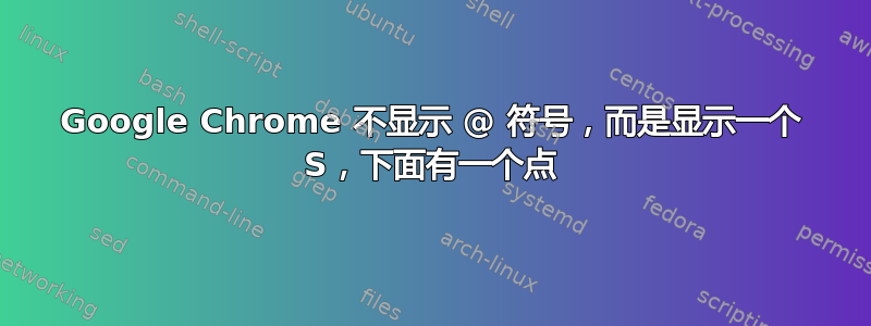 Google Chrome 不显示 @ 符号，而是显示一个 S，下面有一个点