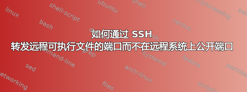 如何通过 SSH 转发远程可执行文件的端口而不在远程系统上公开端口