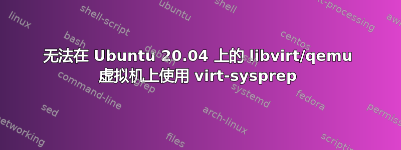 无法在 Ubuntu 20.04 上的 libvirt/qemu 虚拟机上使用 virt-sysprep