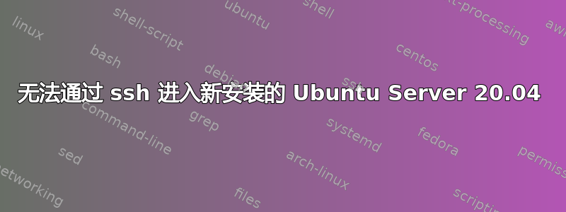 无法通过 ssh 进入新安装的 Ubuntu Server 20.04