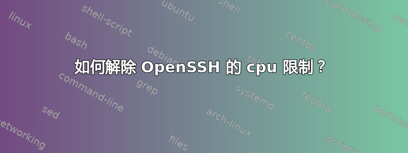 如何解除 OpenSSH 的 cpu 限制？