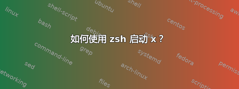 如何使用 zsh 启动 x？