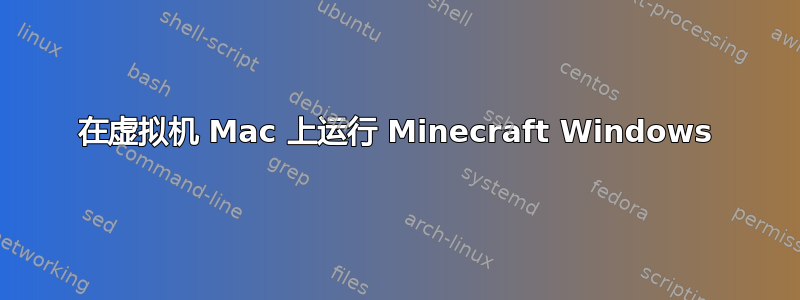 在虚拟机 Mac 上运行 Minecraft Windows