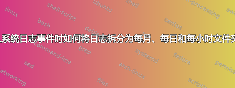 引入系统日志事件时如何将日志拆分为每月、每日和每小时文件夹？