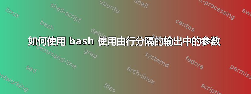 如何使用 bash 使用由行分隔的输出中的参数