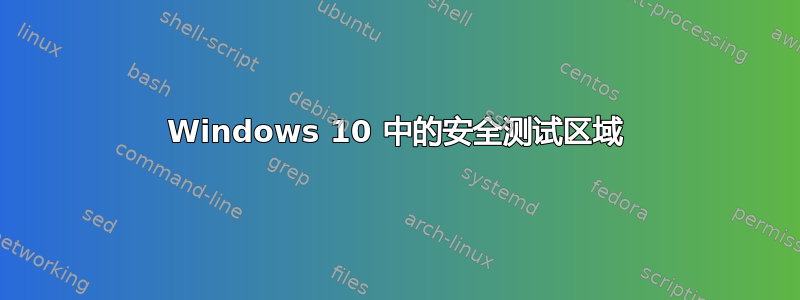 Windows 10 中的安全测试区域