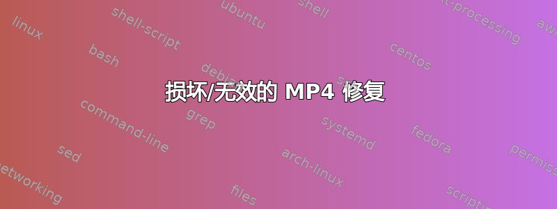 损坏/无效的 MP4 修复