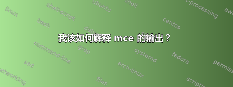 我该如何解释 mce 的输出？