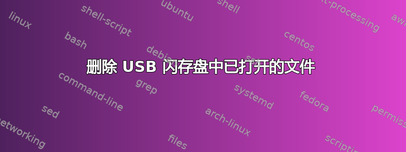 删除 USB 闪存盘中已打开的文件