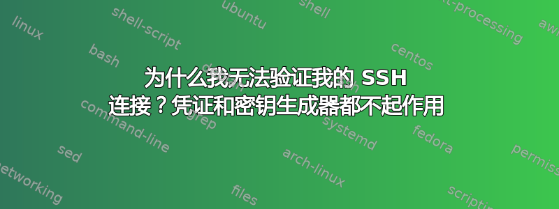 为什么我无法验证我的 SSH 连接？凭证和密钥生成器都不起作用