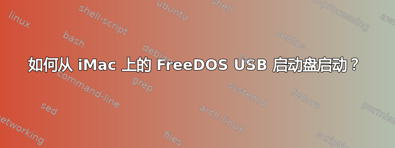 如何从 iMac 上的 FreeDOS USB 启动盘启动？